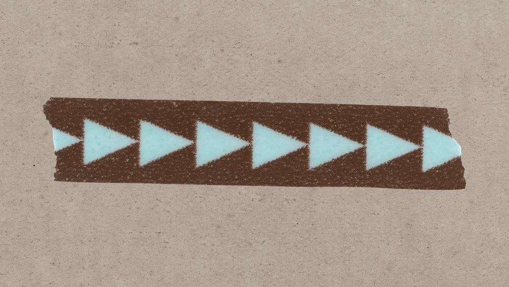 Pattern washi tape clipart, brown arrow pattern design psd
