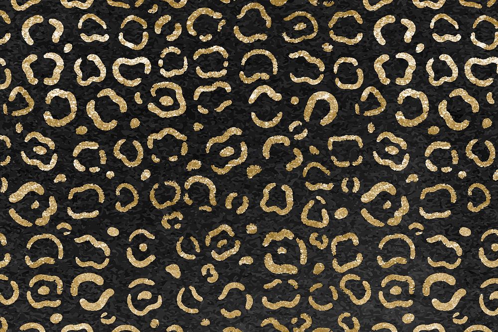 Leopard pattern gold background, exotic animal print design vector