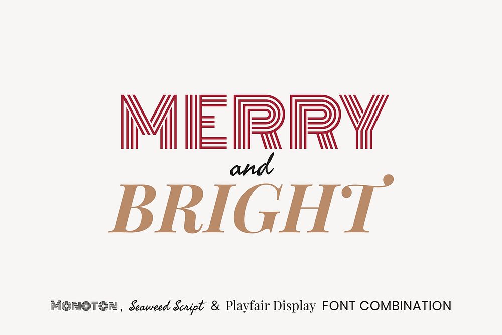 Monoton, Seaweed Script & Playfair Display Open Source Font Combination by Vernon Adams, Neapolitan & Claus Eggers…