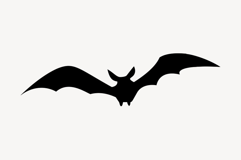 Flying bat silhouette clipart, animal illustration. Free public domain CC0 image.