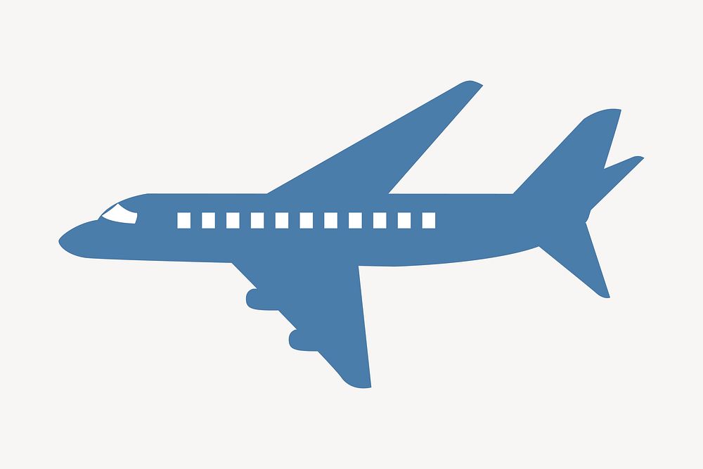 Airplane clipart, travel illustration vector. Free public domain CC0 image.