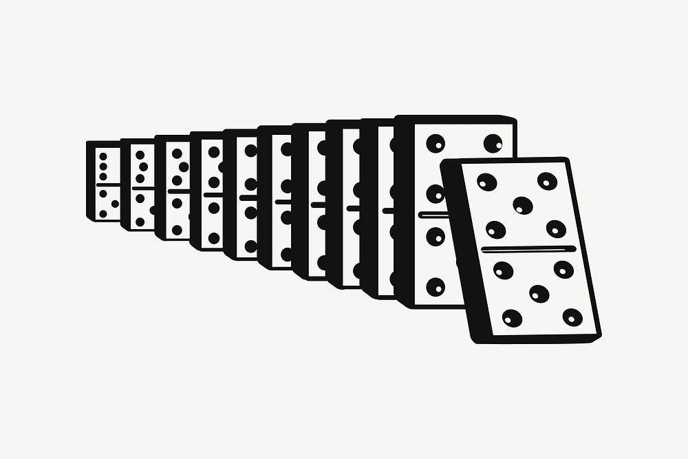 Domino game clipart, entertainment illustration vector. Free public domain CC0 image.
