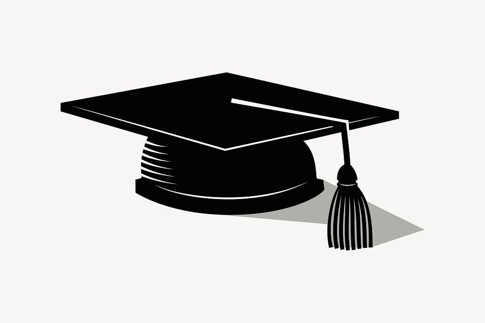 Graduation cap clipart, object illustration vector. Free public domain CC0 image.