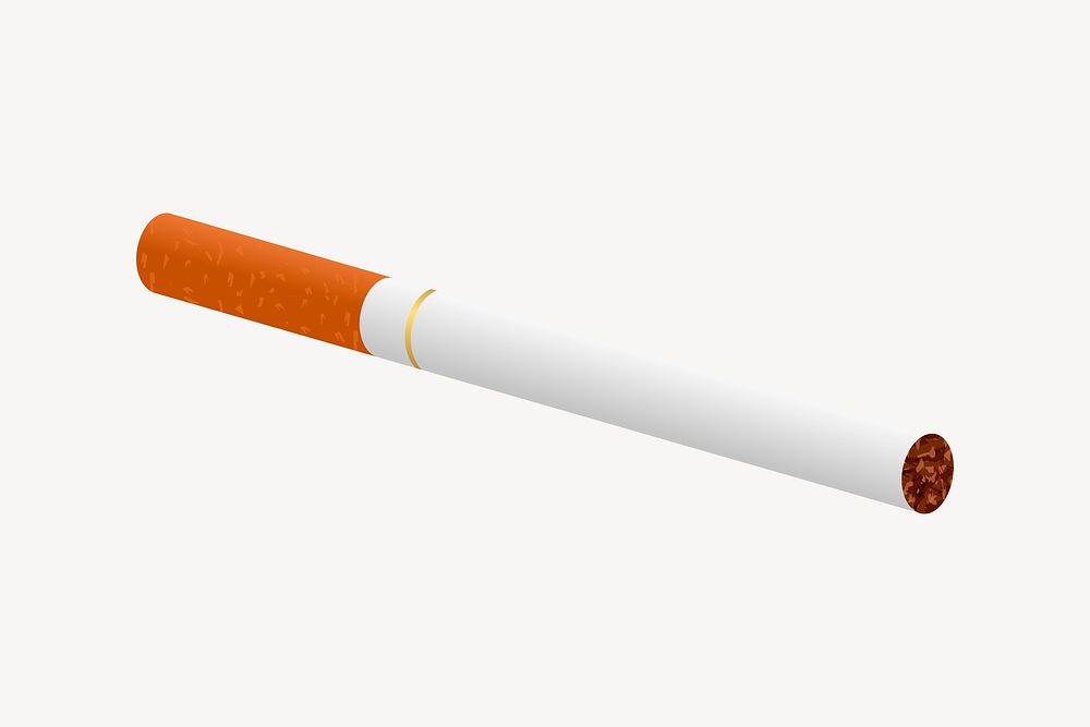 Cigarette clipart, object illustration vector. Free public domain CC0 image.