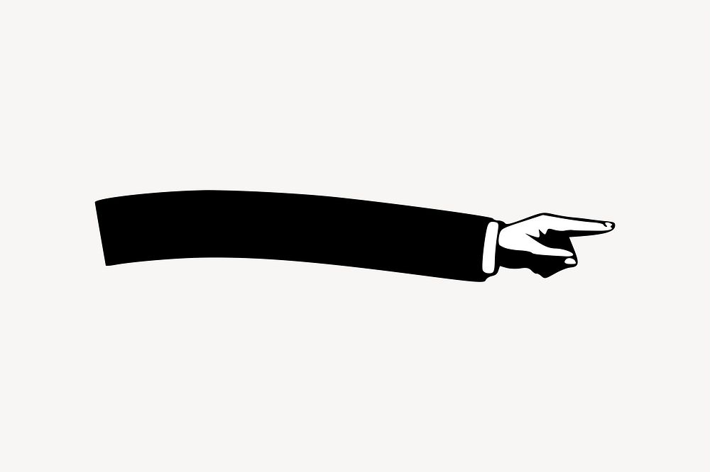 Arrow hand clipart, business illustration. Free public domain CC0 image.