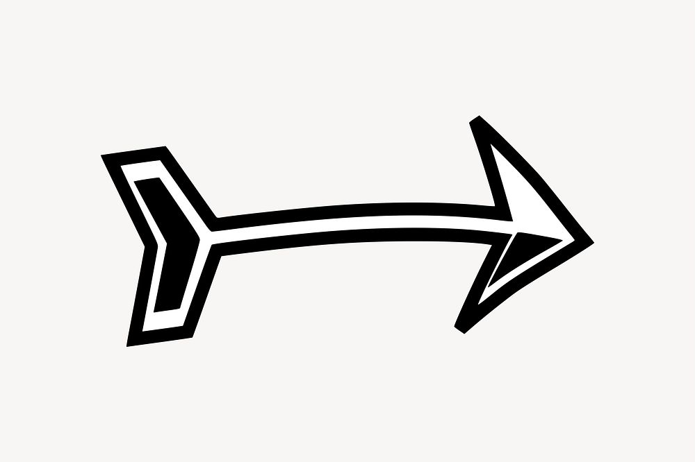 Black arrow clipart, business graphic vector. Free public domain CC0 image.