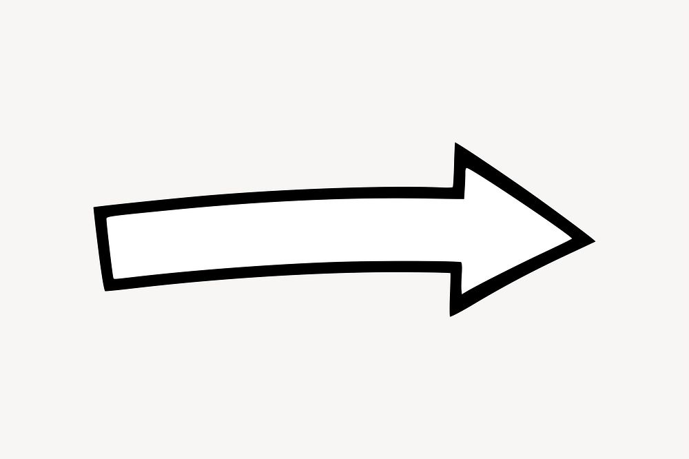 White arrow clipart, business graphic. Free public domain CC0 image.