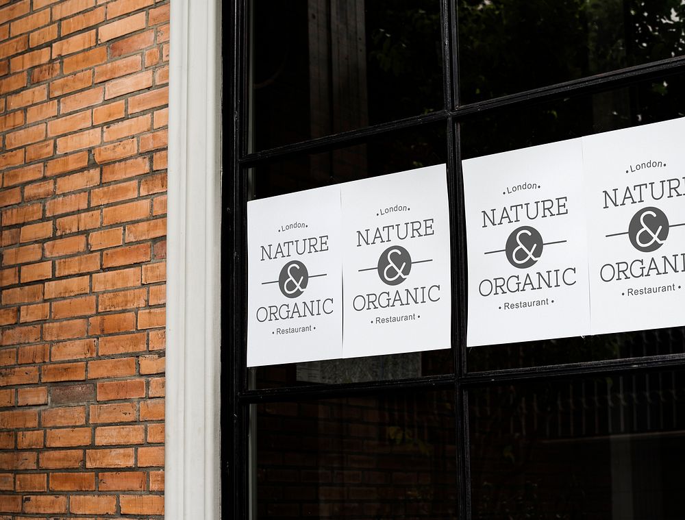 Posters on a black window mockup