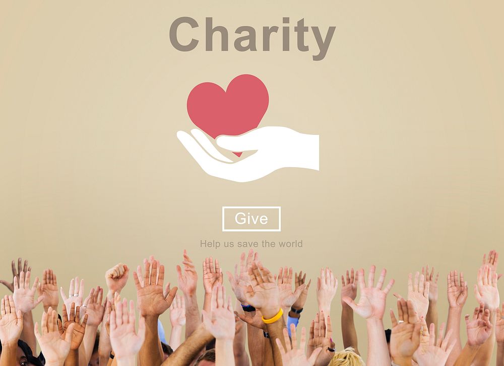 Charity Volunteer Donate Hand Symbol Concept