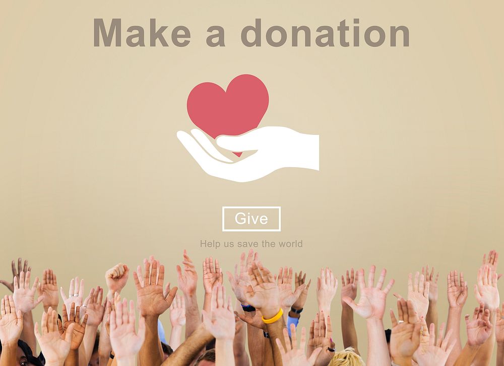Make a Donation Helping Hands Charity Concept
