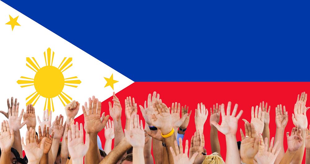 Philippines National Flag Group of People Concept