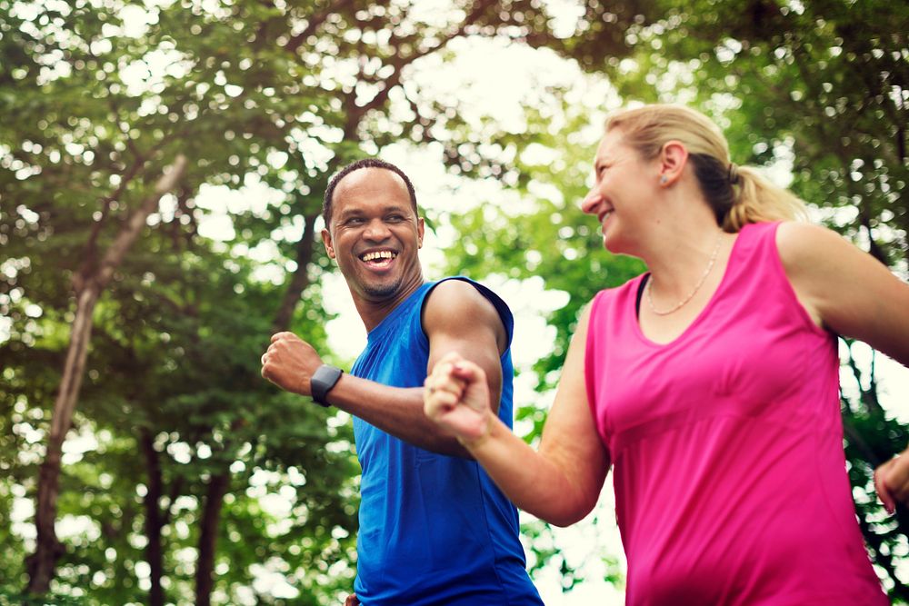 Couple Exercise Happiness Healthy Lifestyle Concept
