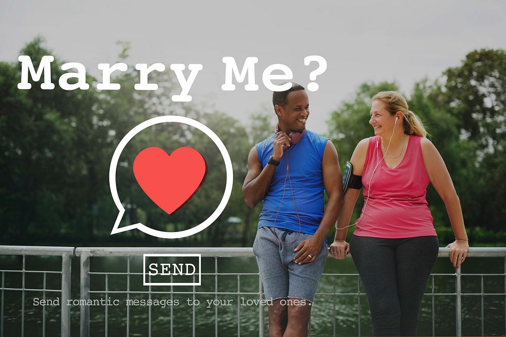 Marry Me Proposal Marriage Online Messaging Concept