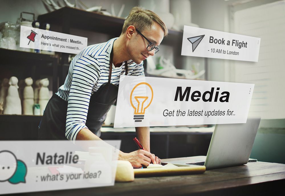 Media Communication Online Information Concept