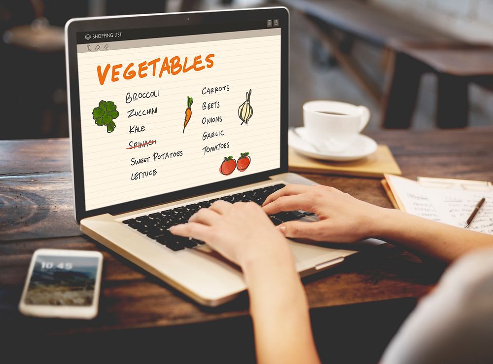 Vegetables Nutrition Shopping List Concept