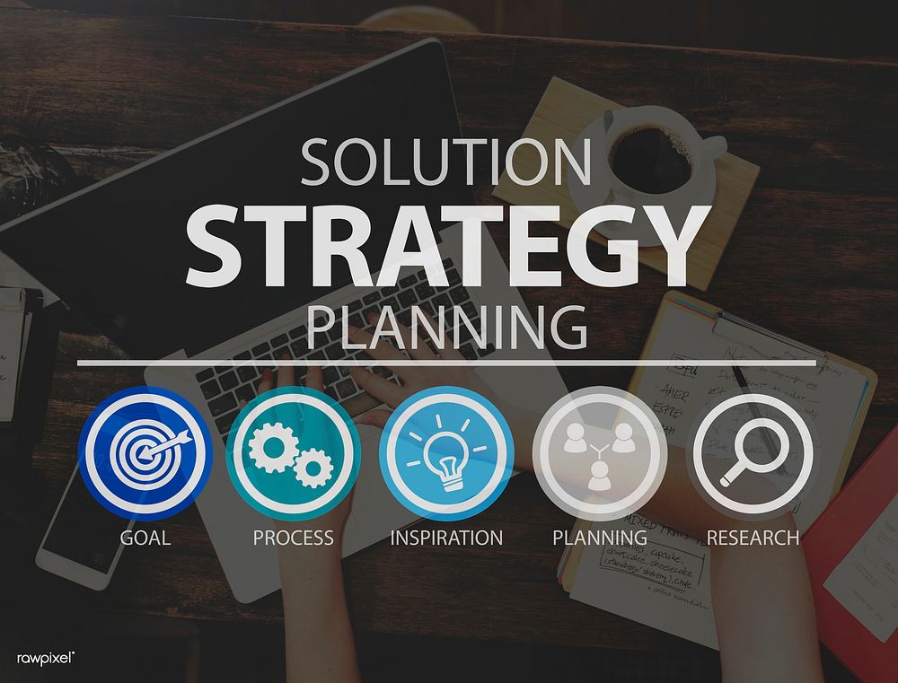 Solution Strategy Planning Business Success Target Concept
