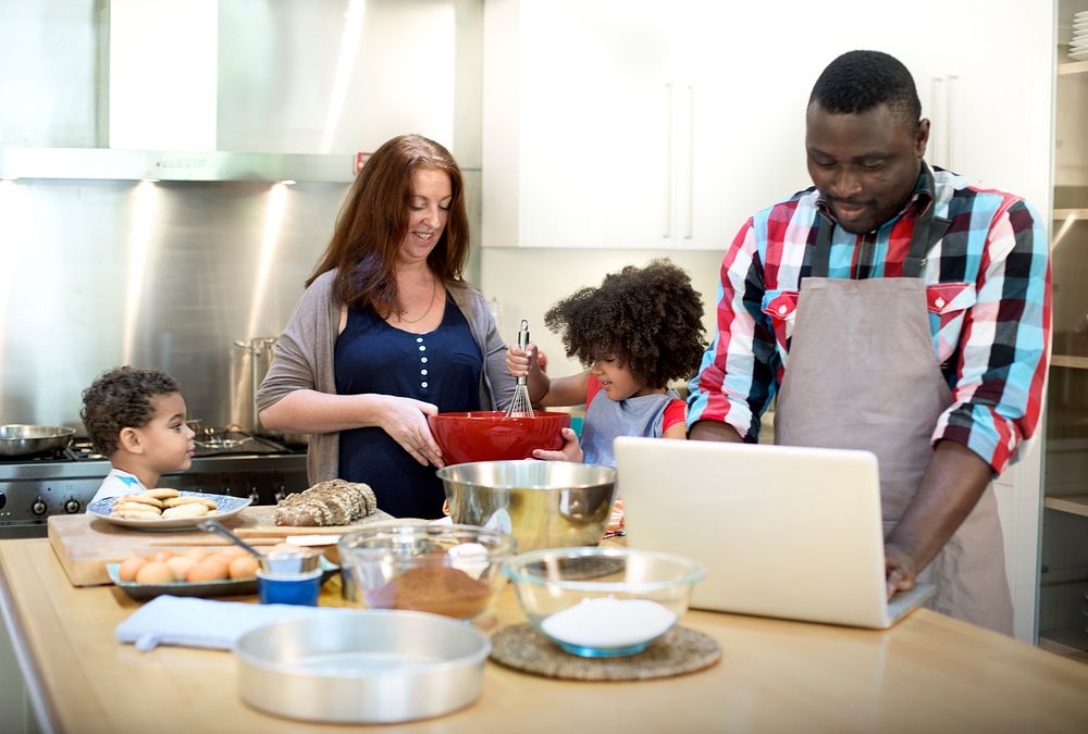 Family Cooking Kitchen Food Togetherness Concept