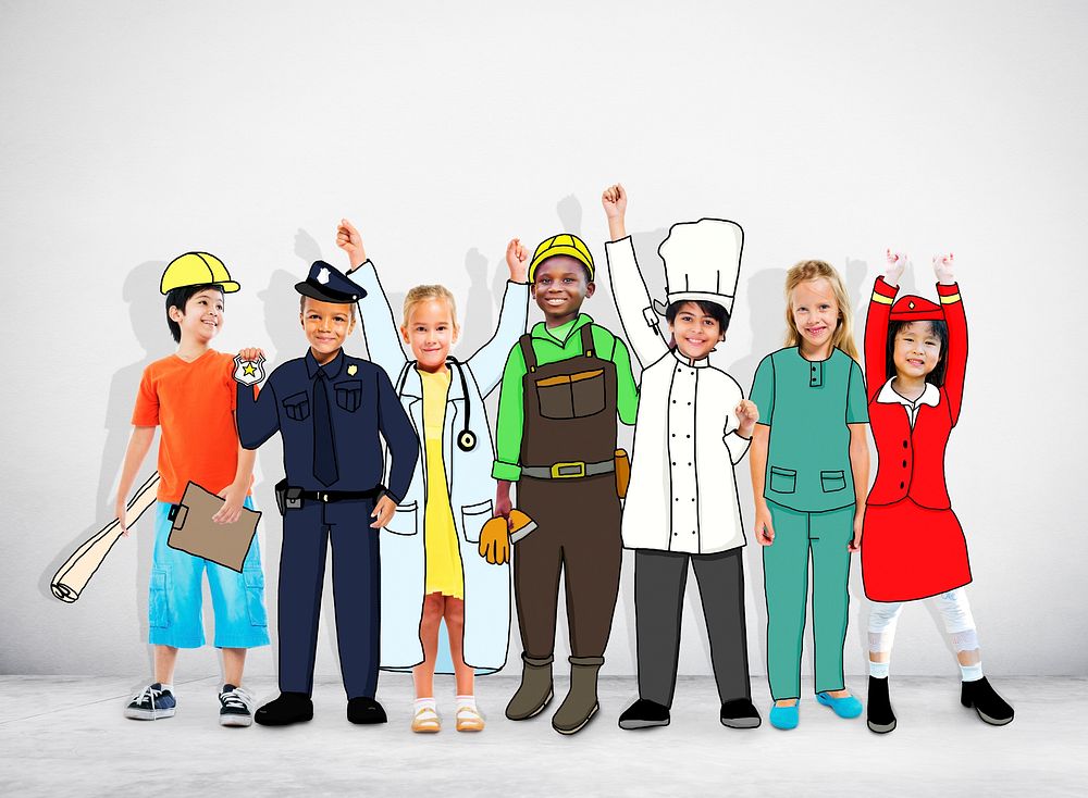 Group of Children with Professional Occupation Concepts