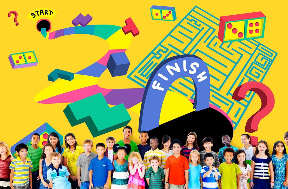 Kids Maze Puzzle Game Fun Solution Concept
