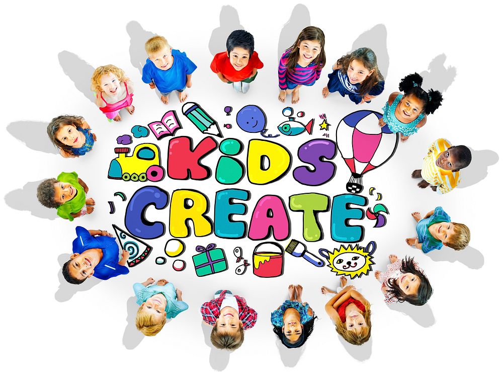Kids Create Cretivity Design Ideas Colorful Concept