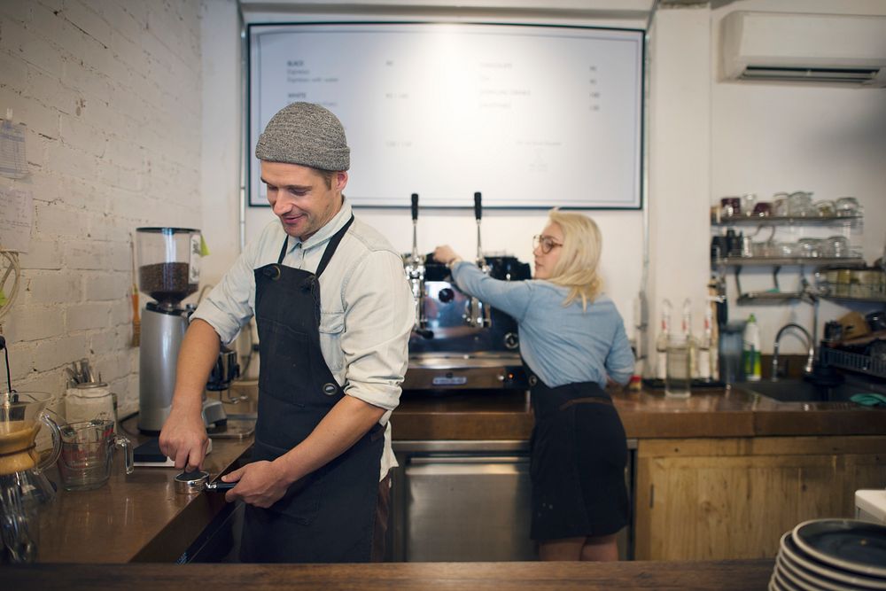 Barista Professional Staff Steam Cafe Coffee Service Concept