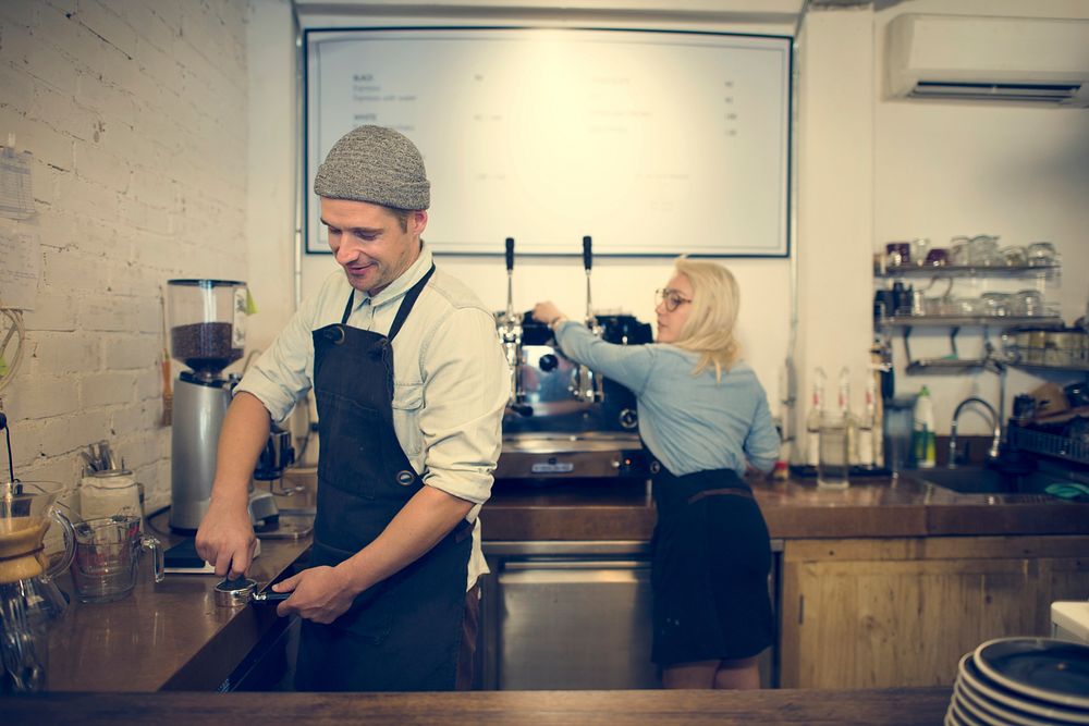 Barista Professional Staff Steam Cafe Coffee Service Concept
