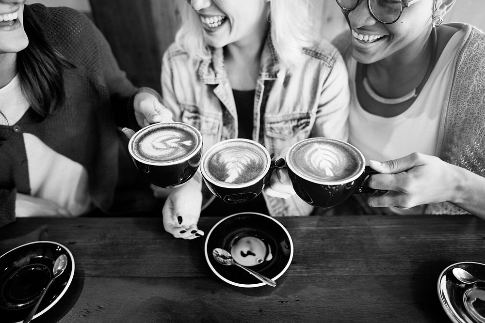 Women Friends Enjoyment Coffee Times Concept