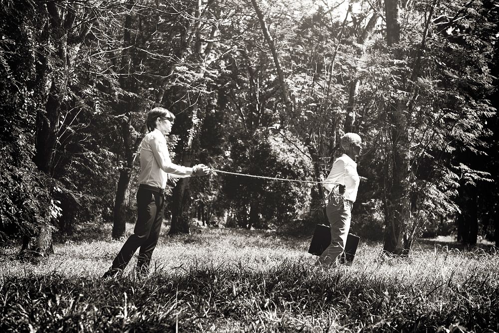 Businessman Tied up Lure Persuade Forced Kidnapping Concept