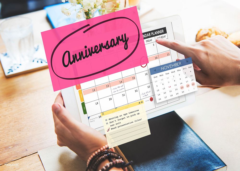 Anniversary Event Appointment Planner Calendar Concept