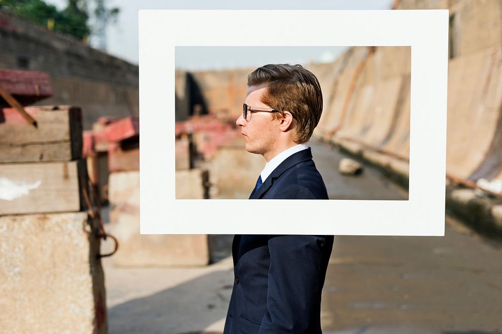 Businessman Confident Picture Frame Smart Concept