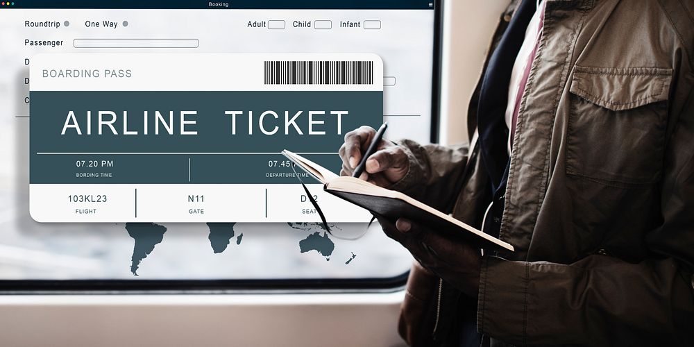 Booking Ticket Online Flight Travel Concept