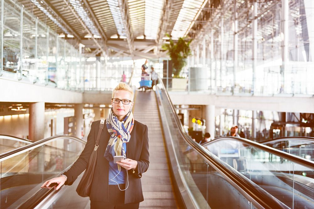 Airport Business Travel Terminal Businesswoman Concept