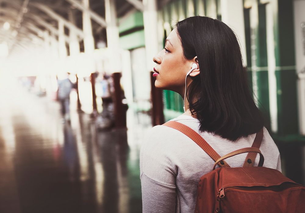 Asian woman travelling