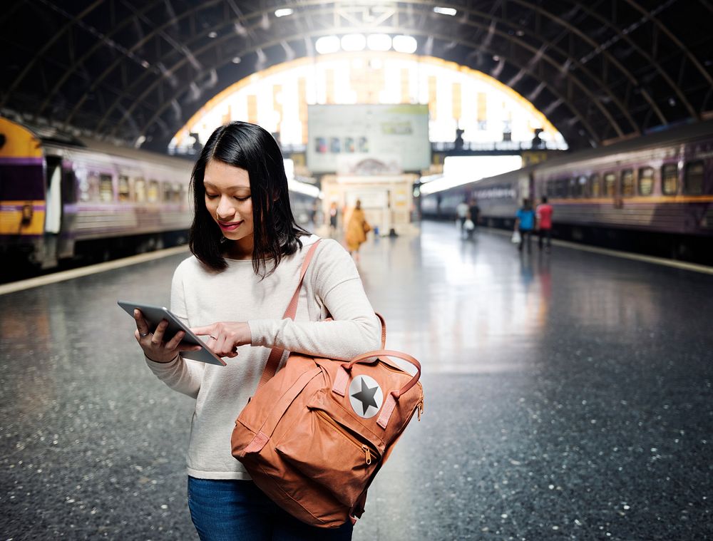 Asian woman on a train | Premium Photo - rawpixel