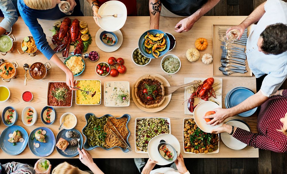 Friends Party Buffet Enjoying Food | Photo - rawpixel