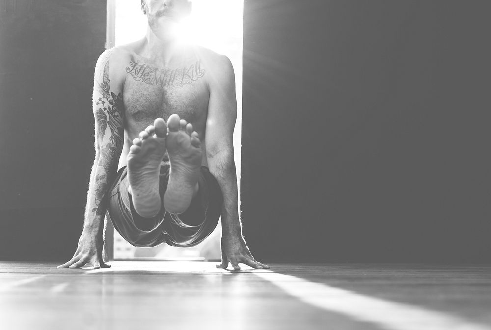 Man Yoga Practice Pose Training Concept