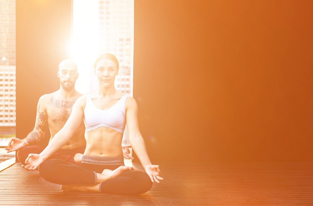 Yoga Class Practice Pose Training Concept