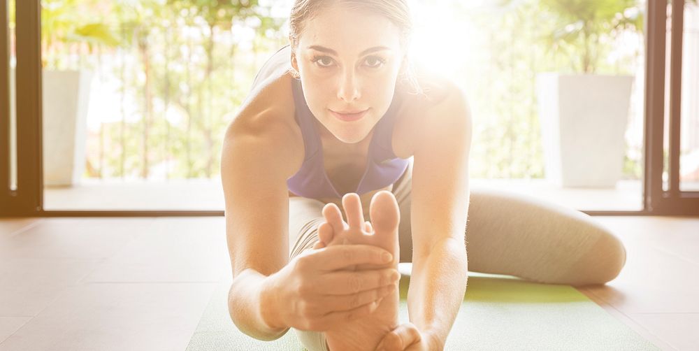 Woman Yoga Practice Pose Training Concept