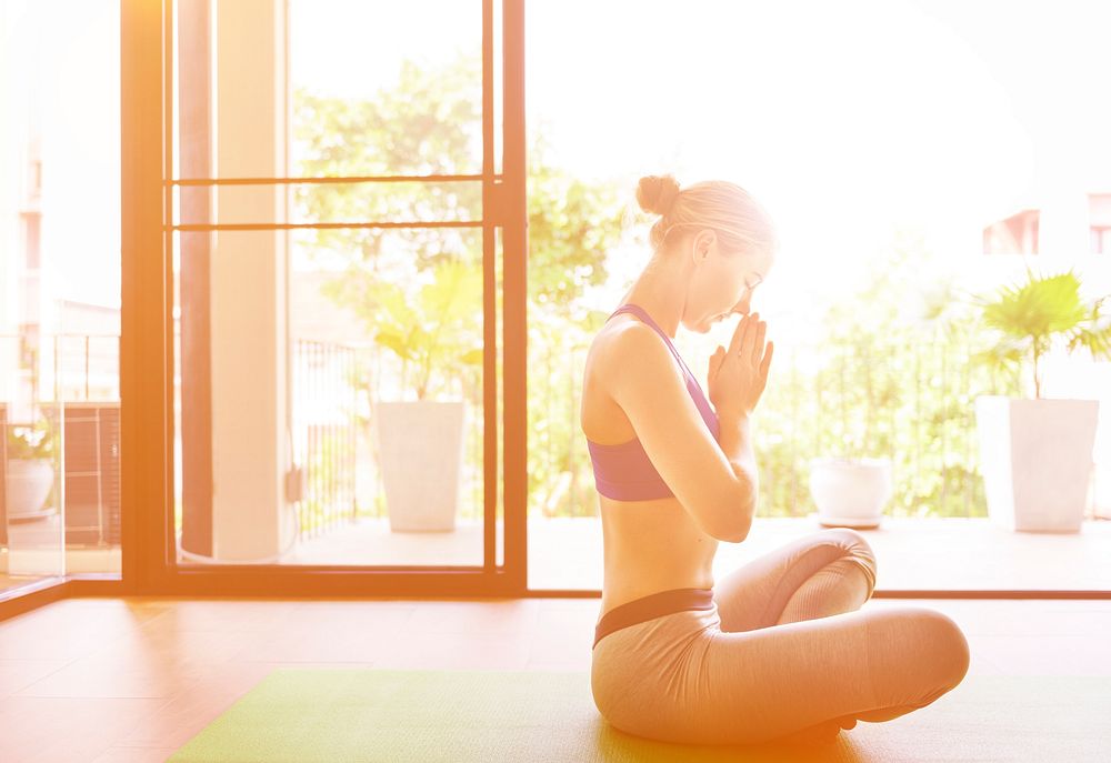 Woman Yoga Practice Pose Training Concept