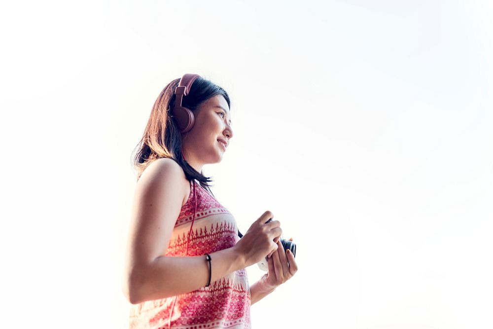 Young tourist asian woman