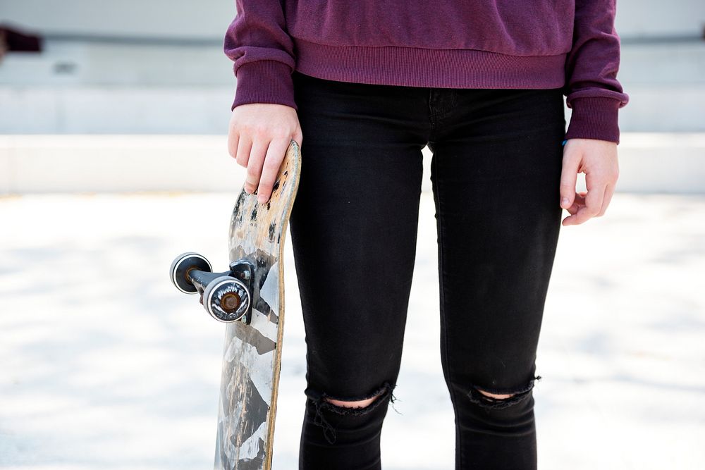 Skater girl out in the city