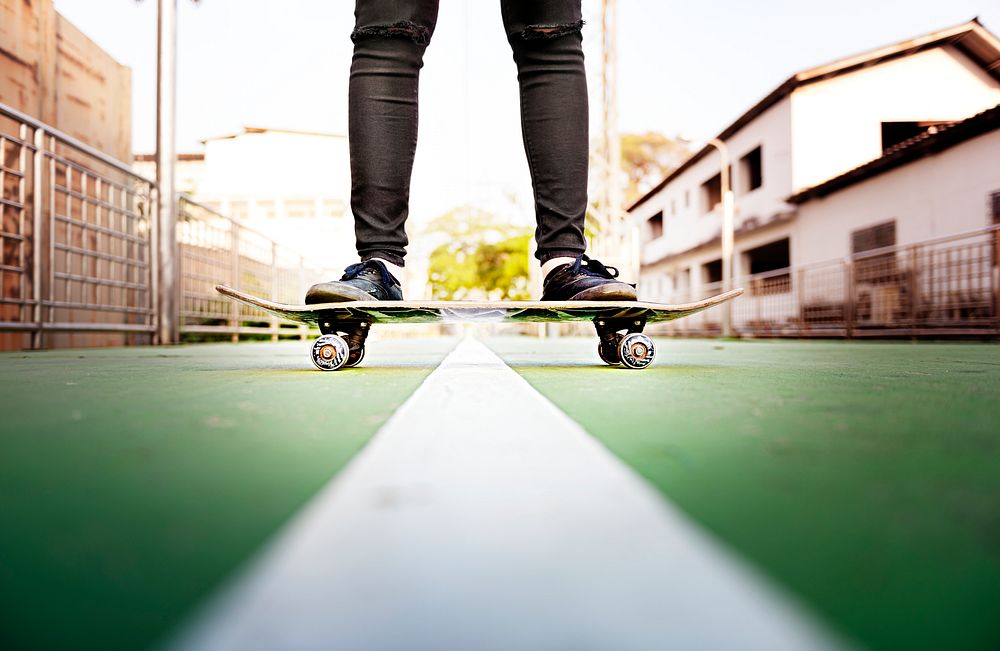 Young man skateboarding shoot
