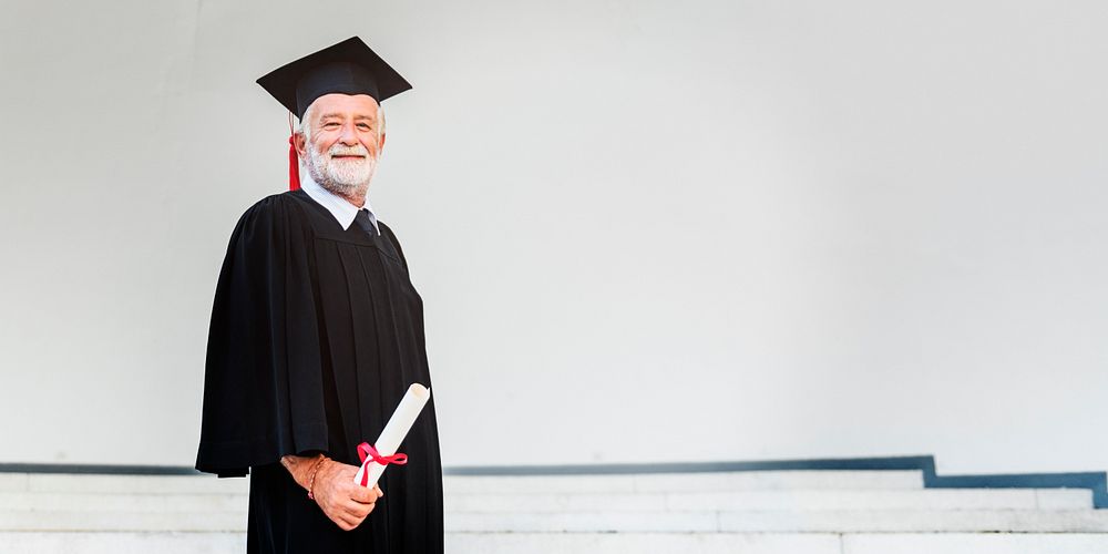 Senior Adult Graduation Success Concept