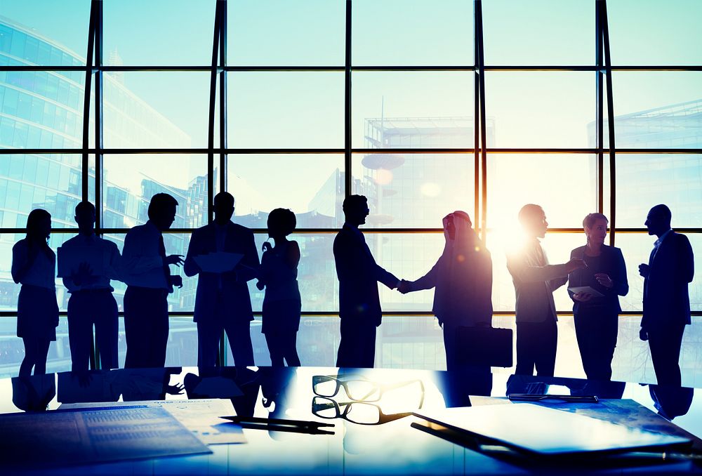 Business People Conference Interaction Handshake Agreement Greeting Concept