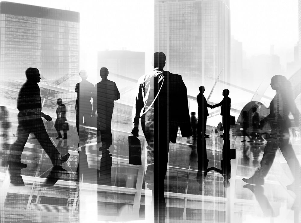 Business People Corporate Commuter Rush Hour City Concept
