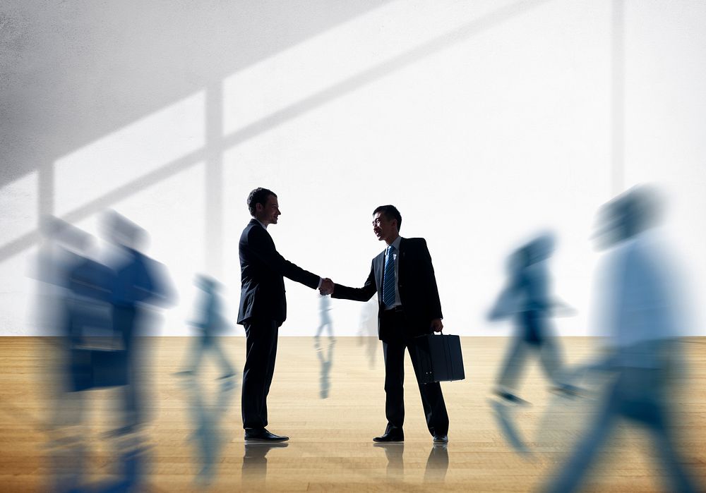 Business People Handshake Greeting Agreement Corporate Concept