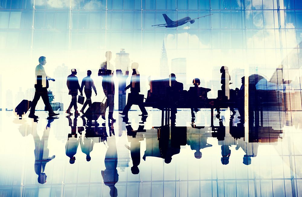 Airport Travel Business People Terminal Corporate Flight Concept