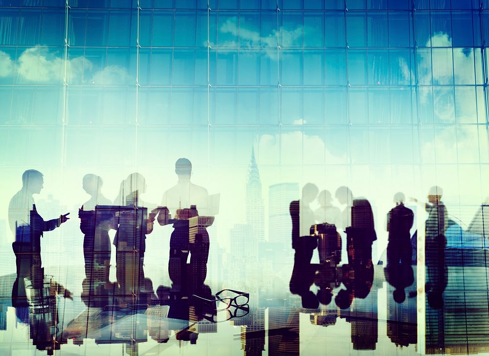 Business People Silhouette Working Cooperation Partnership Organization Connection