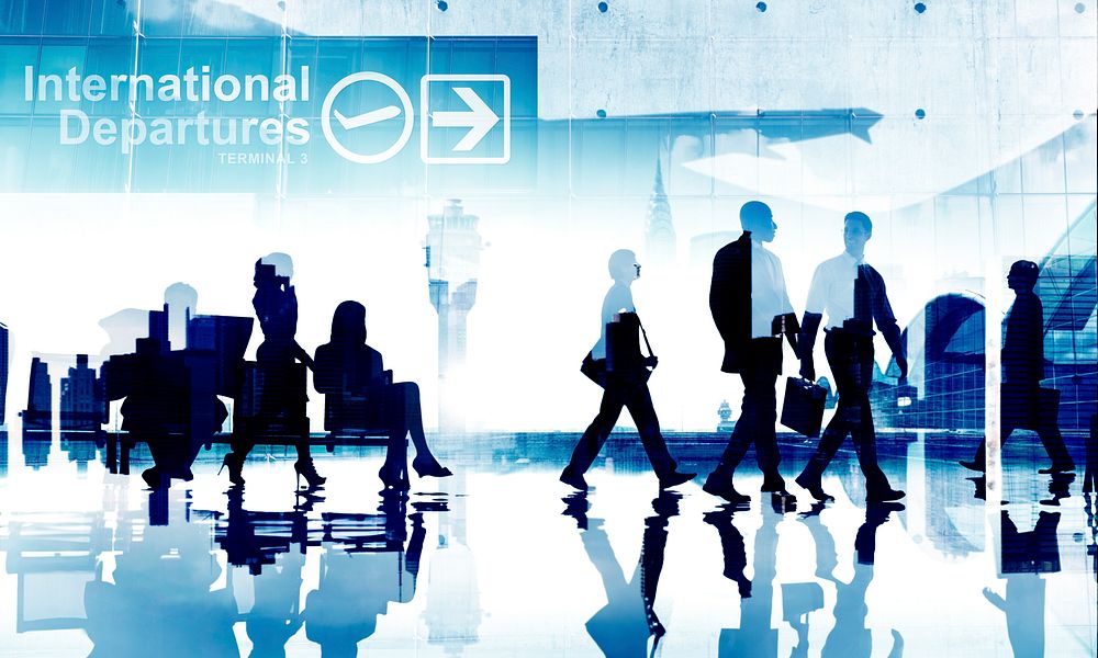 Business People Travel Departure Aiport Passenger Terminal Concept
