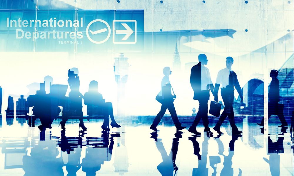 Business People Travel Departure Aiport Passenger Terminal Concept